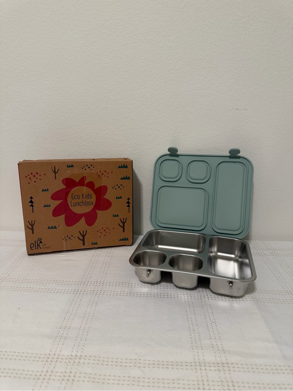 Elk and Friends Eco Kids Lunch Box in Sage